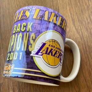 Vintage Los Angeles LA Lakers NBA Finals Mug - Back to Back Champions 2000 2001